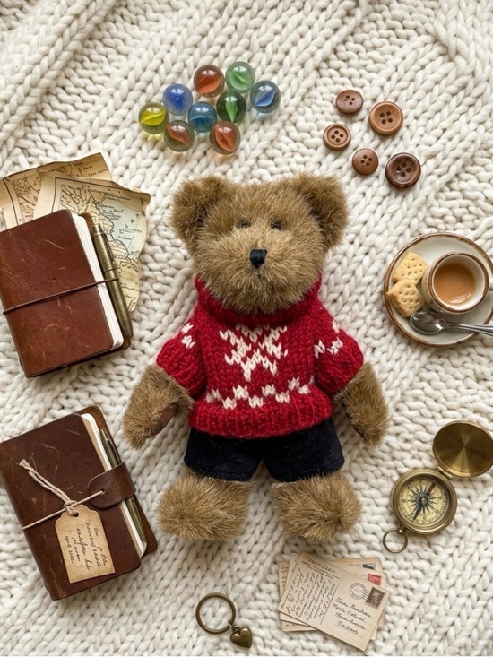 Boyds Bears Other - Boyds Bears Brown Teddy with Red Sweater